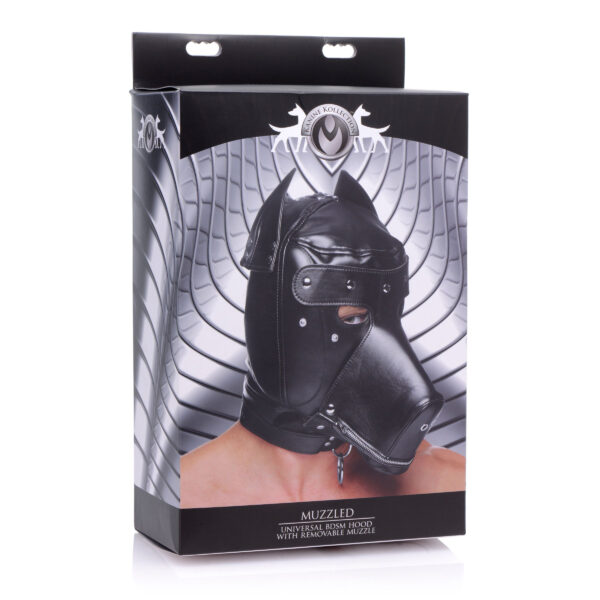 Muzzled Universal BDSM Hood with Removable Muzzle - Image 6